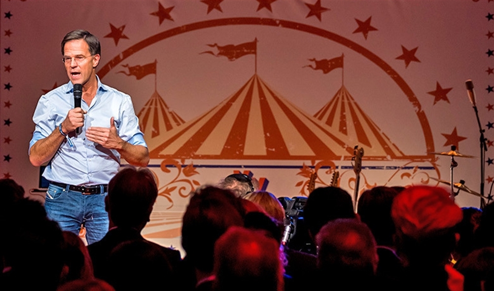 VVD-leider Mark Rutte houdt een toespraak tijdens het najaarscongres van zijn partij.