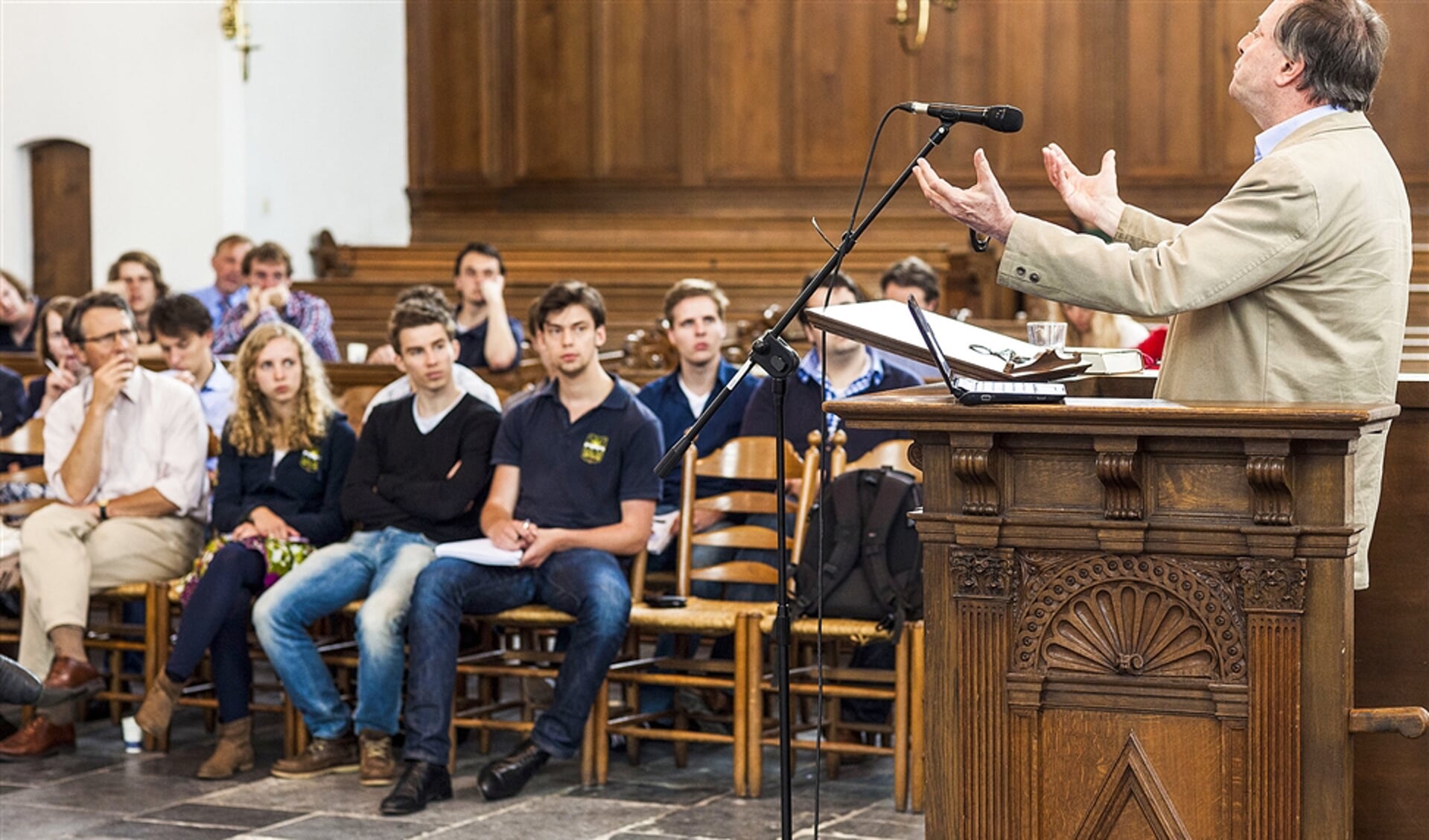 Theoloog Alister McGrath kondigde in 2003 het einde van het protestantisme aan. Op de foto: McGrath gefotografeerd tijdens de conferentie ‘Durf te denken’ in de Utrechtse Jacobikerk, georganiseerd door ForumC in 2012.