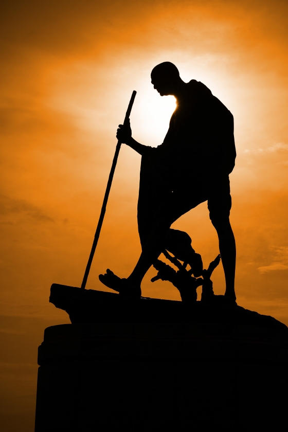 Statue of Mahatma Ghandi with sky background. Mahatma Gandhi