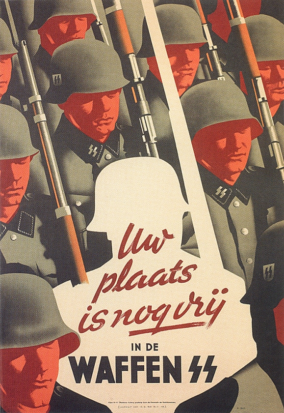 Wervingsposter voor de Waffen-SS. Zo’n 22.000 Nederlanders meldden zich aan.