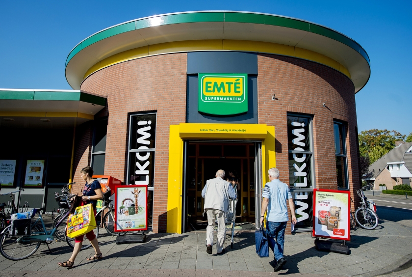 Een filiaal van supermarkt Emté. De supermarktketen is onderdeel van het groothandels- en supermarktconcern Sligro. (anp / Robin van Lonkhuijsen)