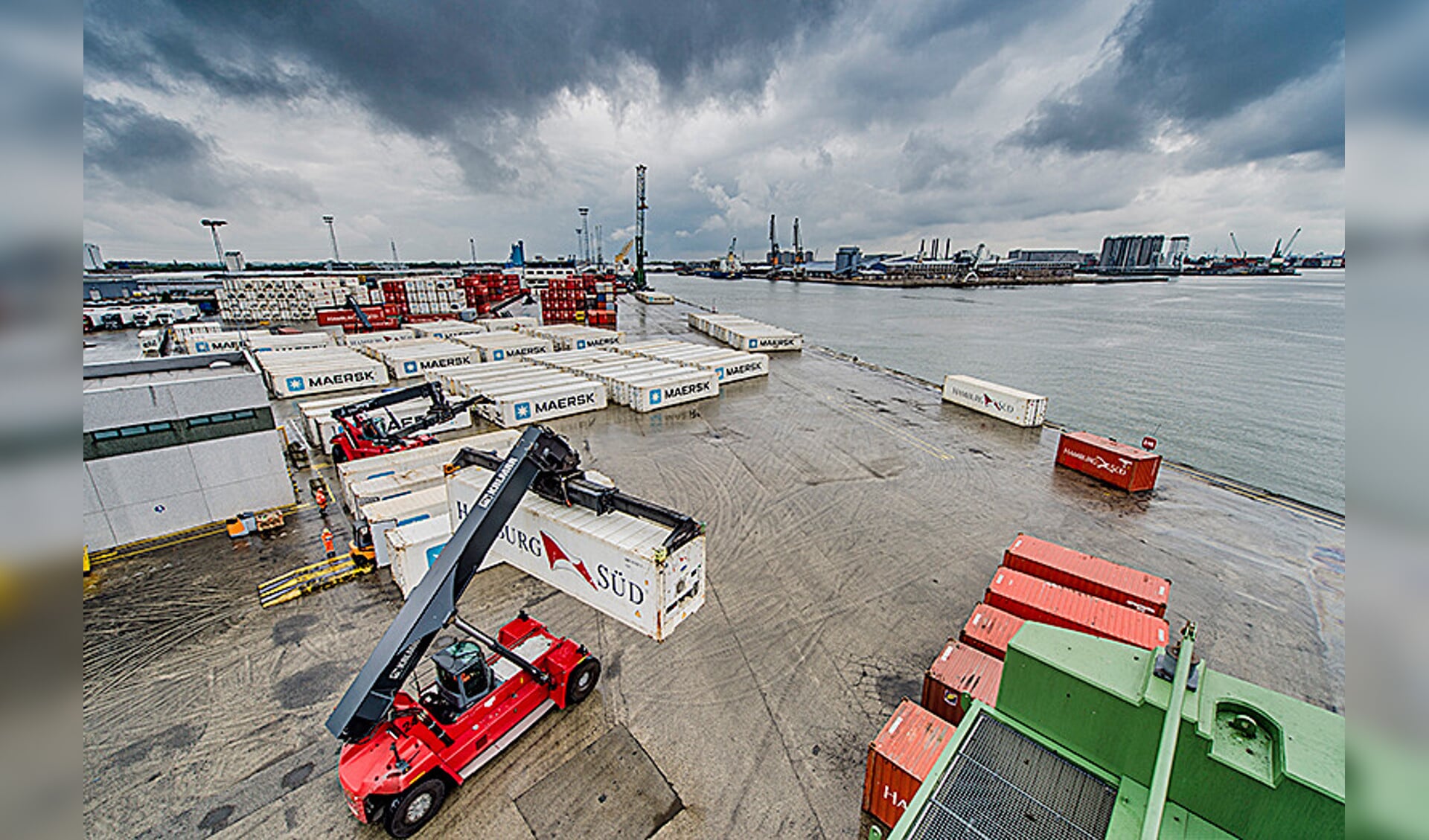 De haven van Antwerpen.