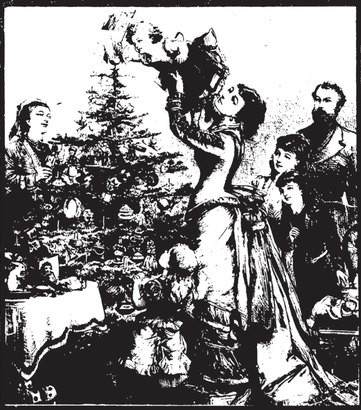 Illustratie bij het artikel uit 1989 over kerstbomen bij de Lutheranen. (nd)
