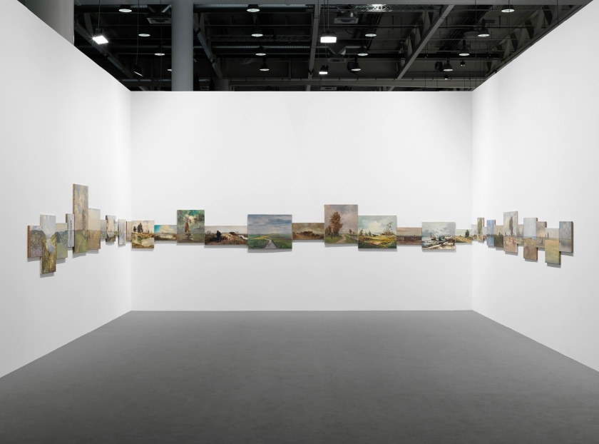 Hans-Peter Feldmann, Horizon, 2014, olieverf op doek, 110 x 1830 cm, Museum Voorlinden (museum voorlinden)