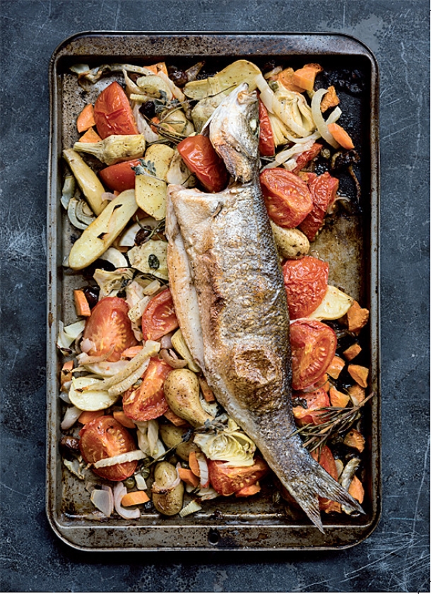 Recept: Zeebaars op z'n zuiders (uit besproken boek)