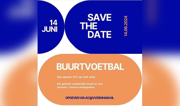 Flyer van het Buurtvoetbal in Den Ham