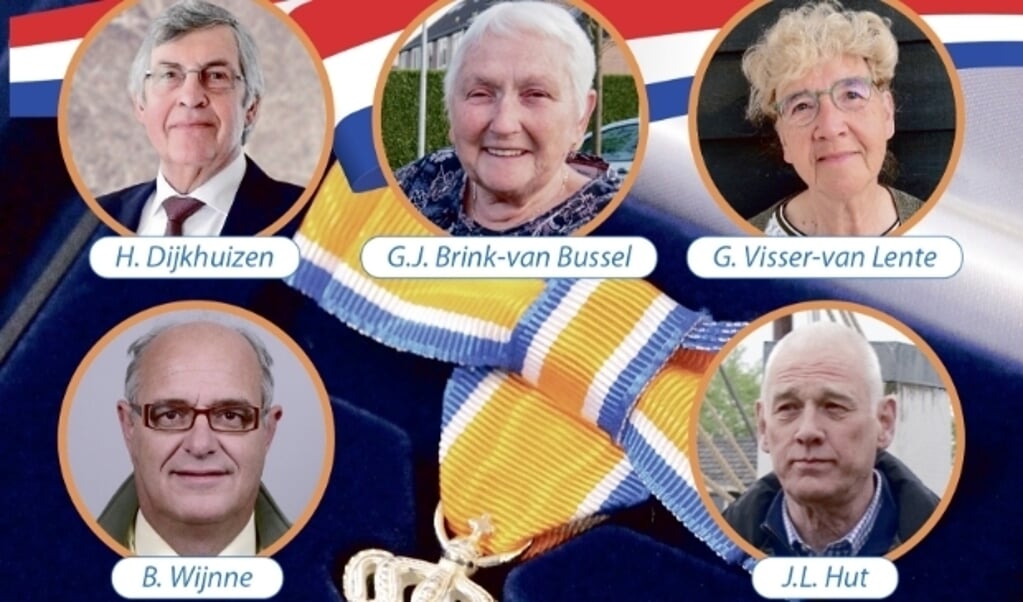 De Elburger Dick Verheij (67 jaar) heeft zijn lintje ontvangen in Nunspeet. Daarom staat hij niet op bovenstaande collage van de Gemeente Elburg.