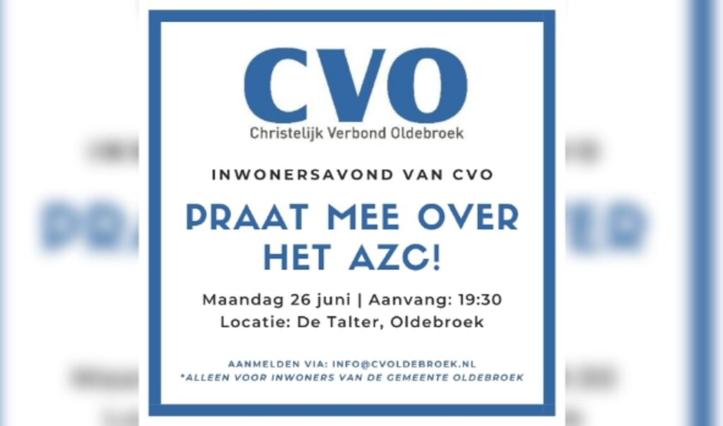 Uitnodiging inwonersavond AZC (CVO)