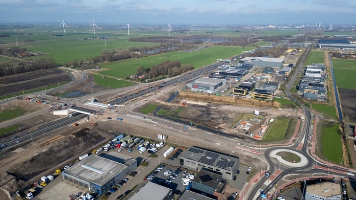   Luchtfoto nieuwe aansluiting bij Wezep. 