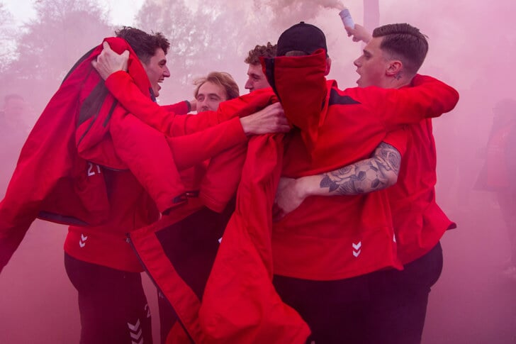 Blijdschap bij vv Hulshorst dat de titel zaterdag pakte.