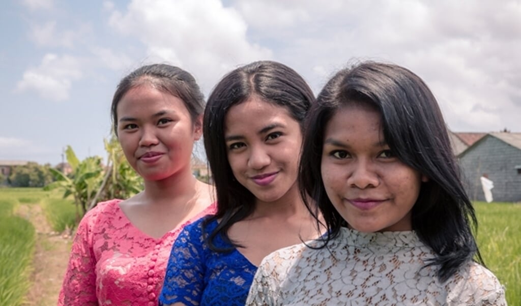 Enkele meisjes die in het Garuda House op Bali wonen. (foto: Jeroen Langeveld)