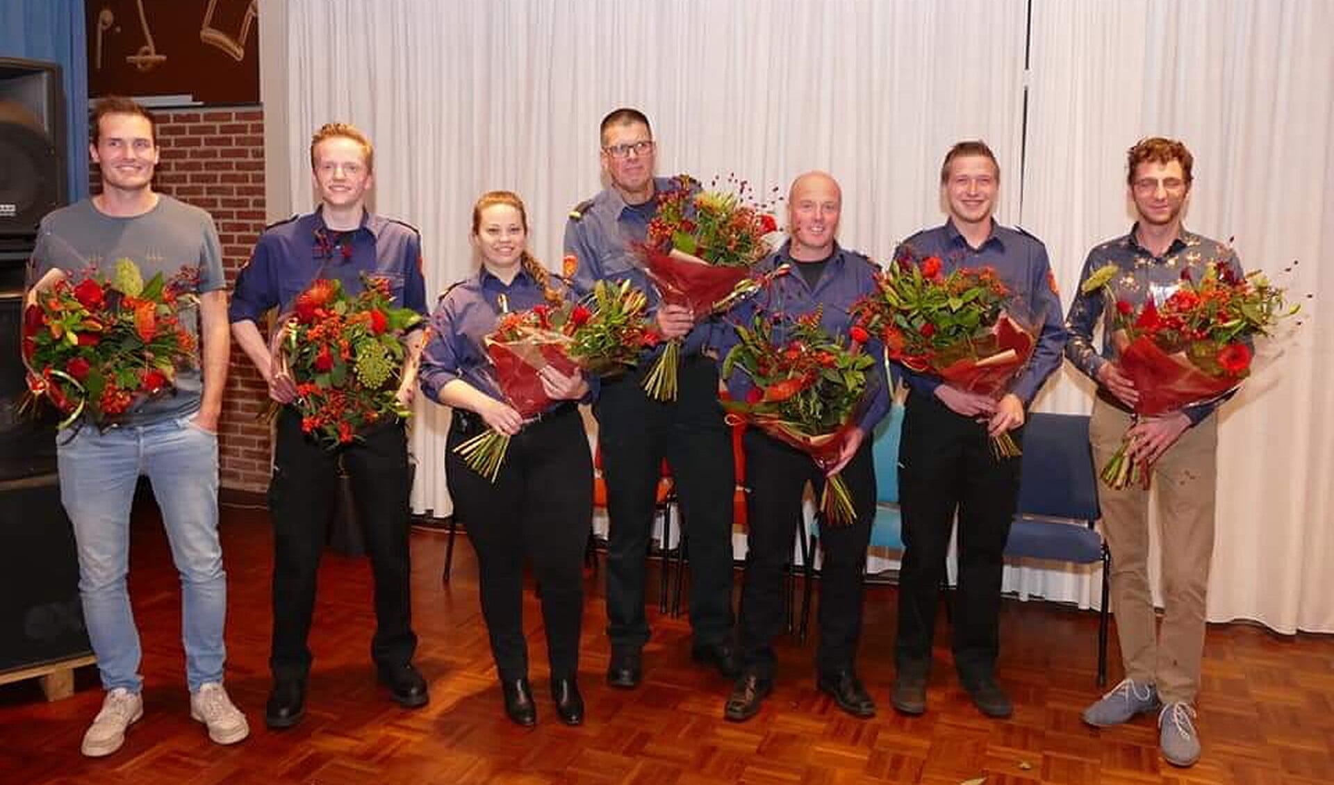De nieuwe vrijwilligers van de brandweer in Midden-Drenthe.
