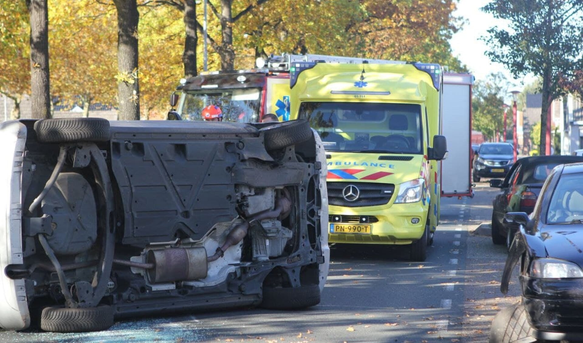 Eén persoon raakte gewond bij het eenzijdige ongeval in Musselkanaal. (foto: Persbureau Drenthe)
