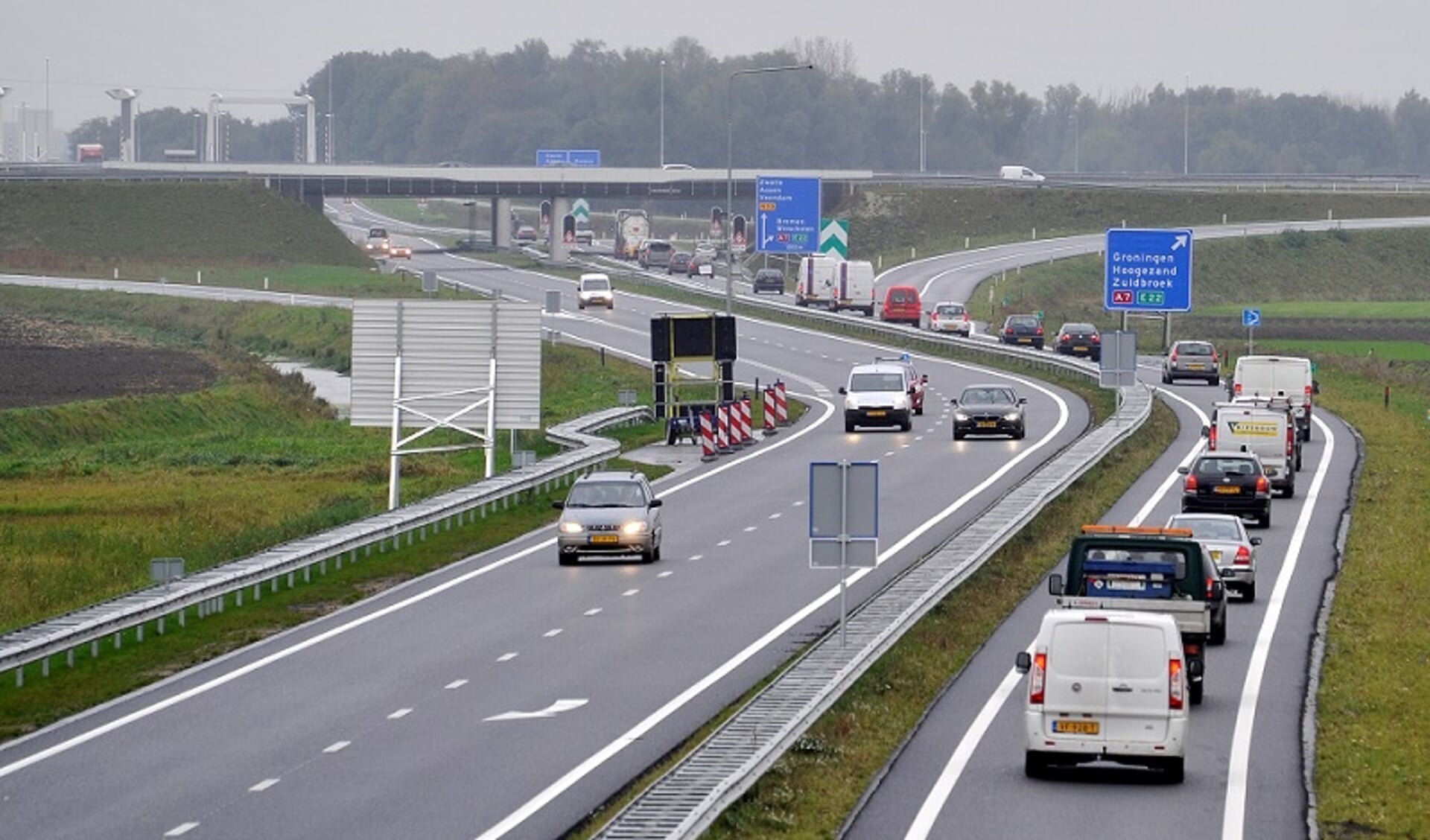 Het gebied rond de A7-N33 heeft volgens het toekomstplan prima ontwikkelmogelijkheden (foto Provincie Groningen).