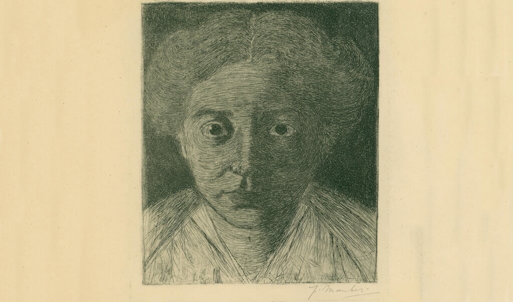 Jan Mankes, Portret van Annie Zernike, ets, 1914 (foto Museum Møhlmann).