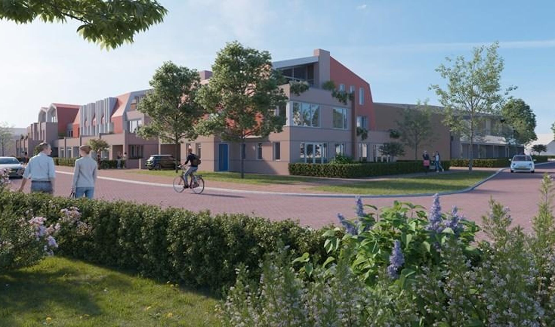 Het ontwerp voor een appartementencomplex in het centrum van Eelde valt niet in goede aarde bij de gemeenteraad. (afbeelding BPD)