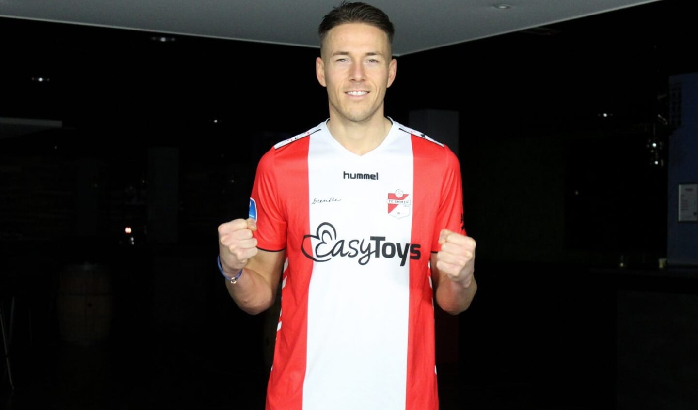 Paul Gladon draagt de rest van het seizoen het shirt van FC Emmen. Foto: FC Emmen.