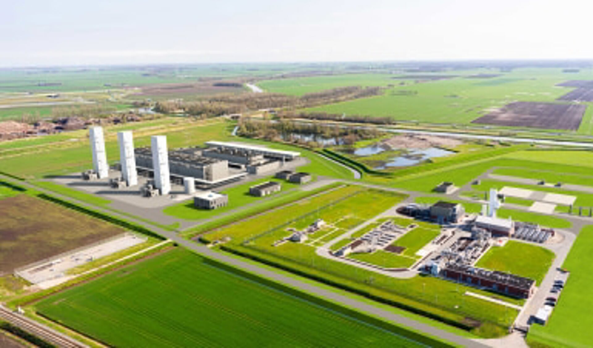 Zo gaat de nieuwe stikstoffabriek in Zuidbroek er uiteindelijk uitzien.