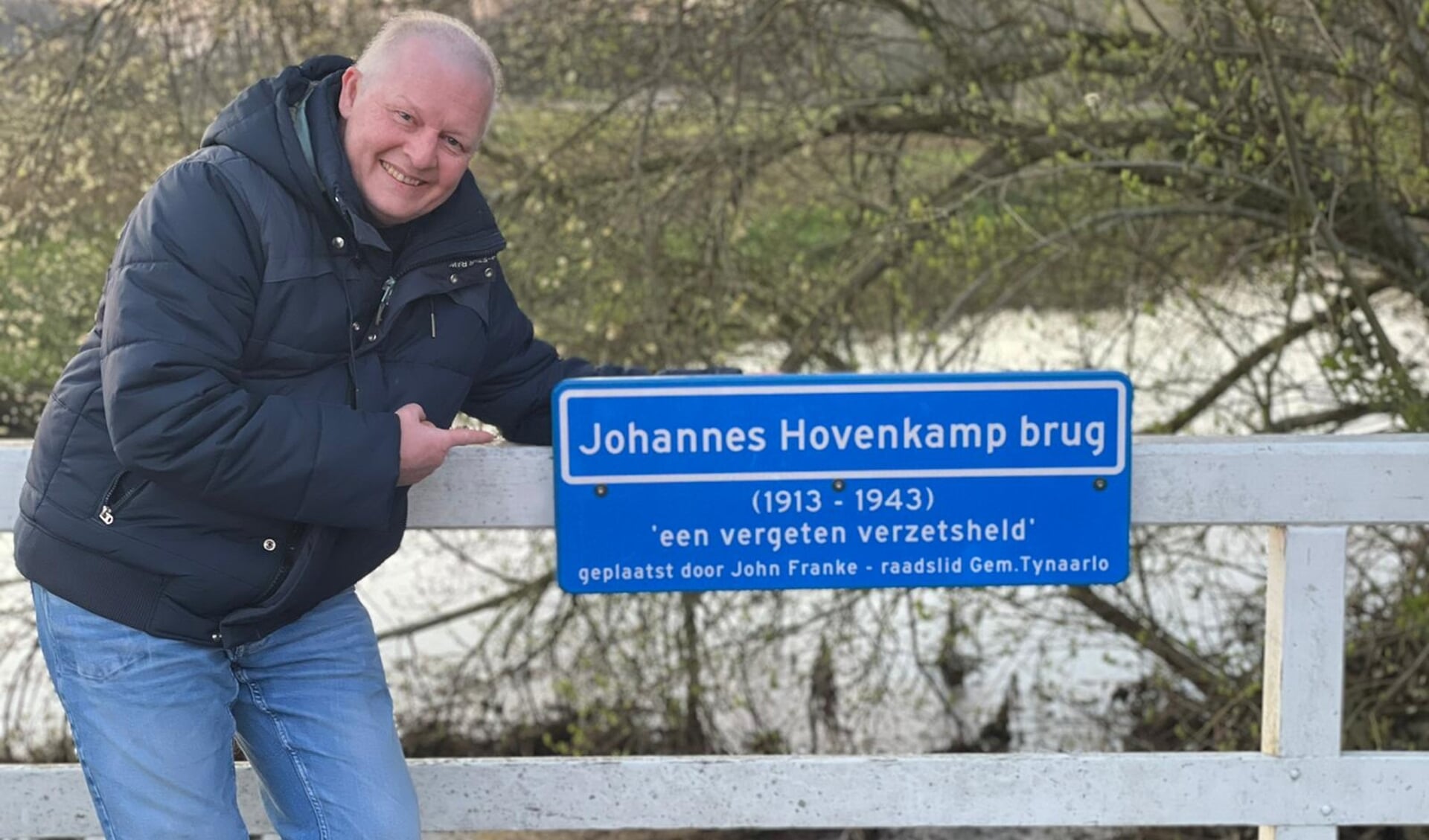 John Franke op de Johannes Hovenkamp-brug.