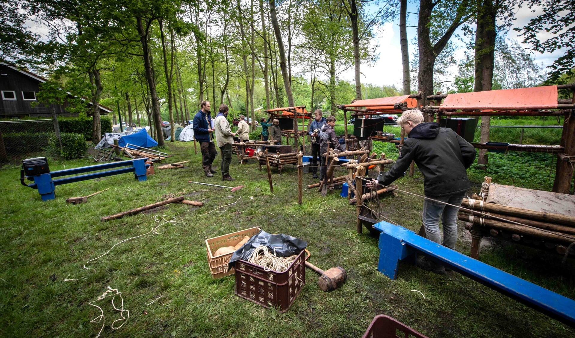 Leden van Scouting Zuidlaren De Rangers konden afgelopen weekend genieten van hun eigen pinksterkamp. (foto Mediateam NPK)