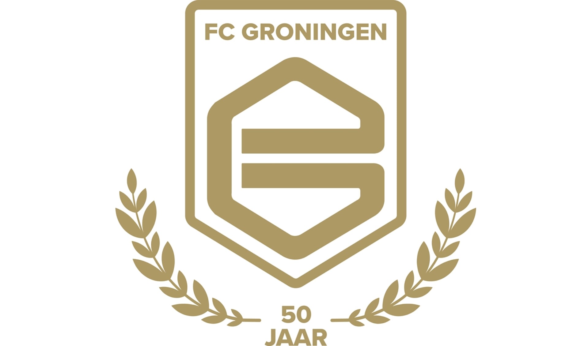 Het speciale jubileumlogo dat FC Groningen het komende seizoen zal gebruiken.