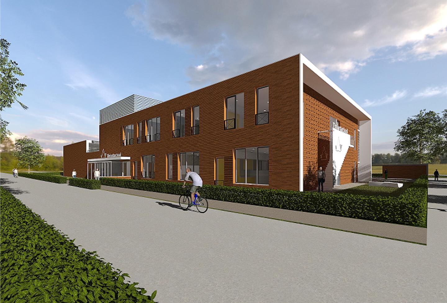Zo gaat het nieuwe schoolgebouw van VSO Thrianta eruit zien (illustratie Kristinsson Architecten).