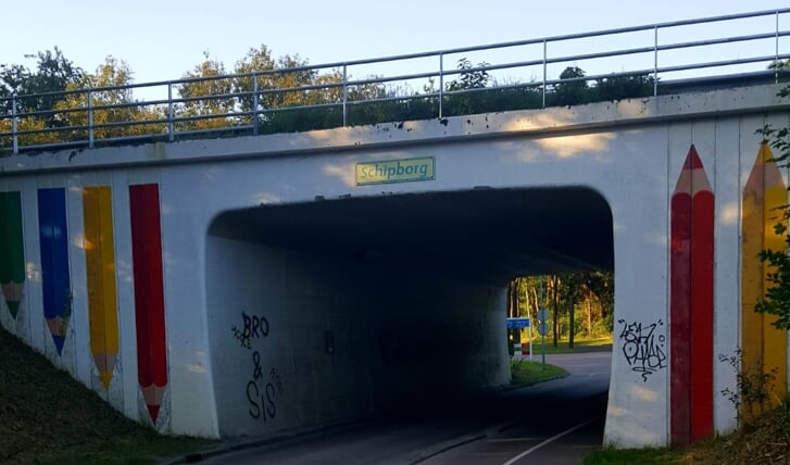De onderdoorgang van de N34 gezien vanaf de kant van Schipborg.