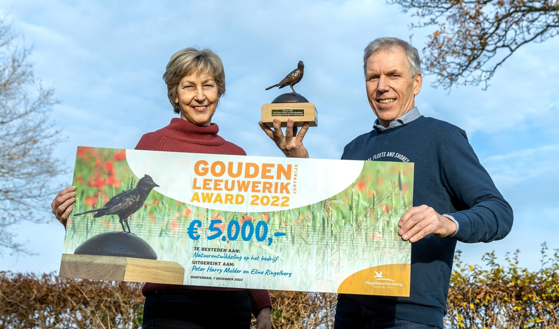 De eerste Gouden Leeuwerik is gewonnen door Peter Harry Mulder en Eline Ringelberg. (foto: Fred van Diem)
