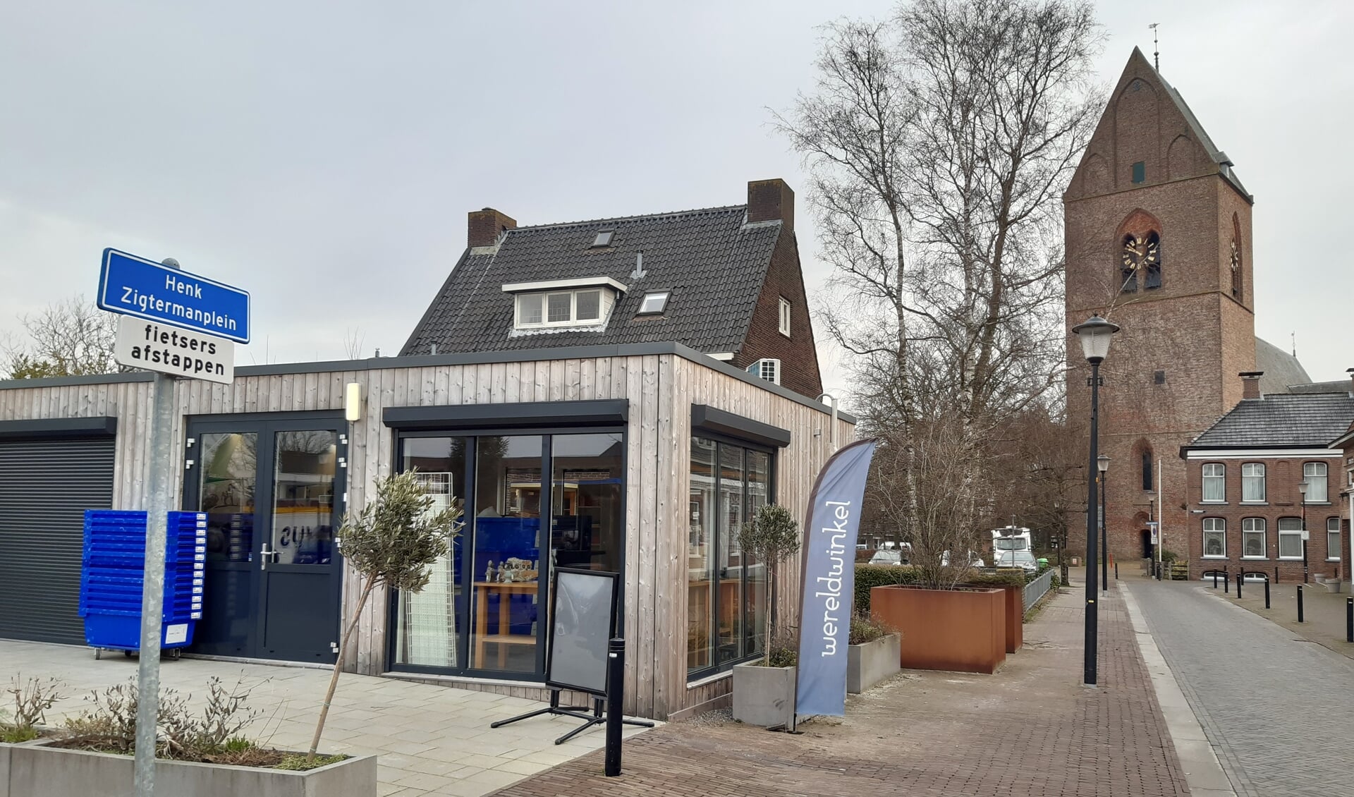 De tijdelijke locatie van de Wereldwinkel Loppersum.