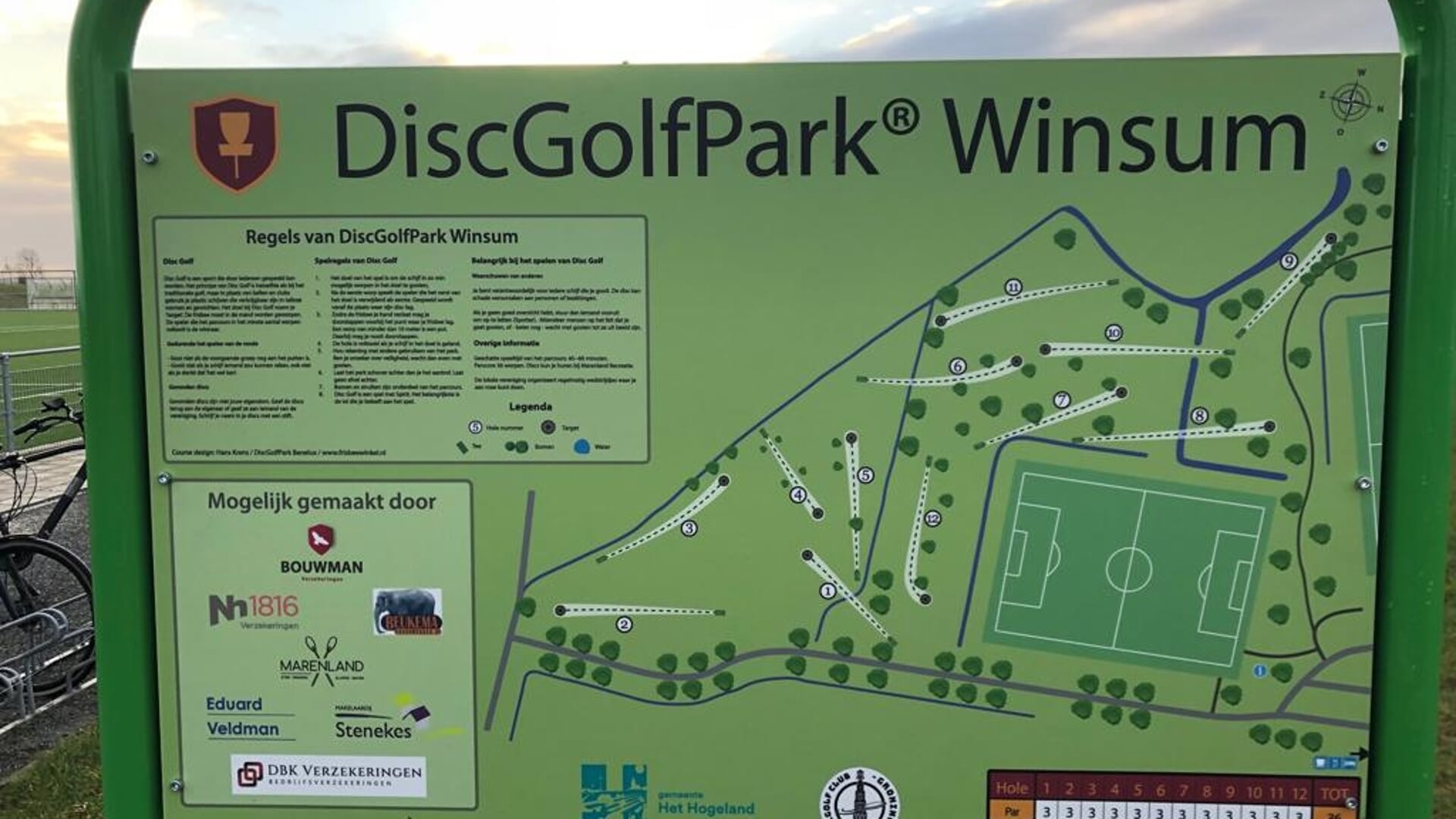 Winsum is een discgolfpark rijker. De banen worden zaterdag 1 april geopend.