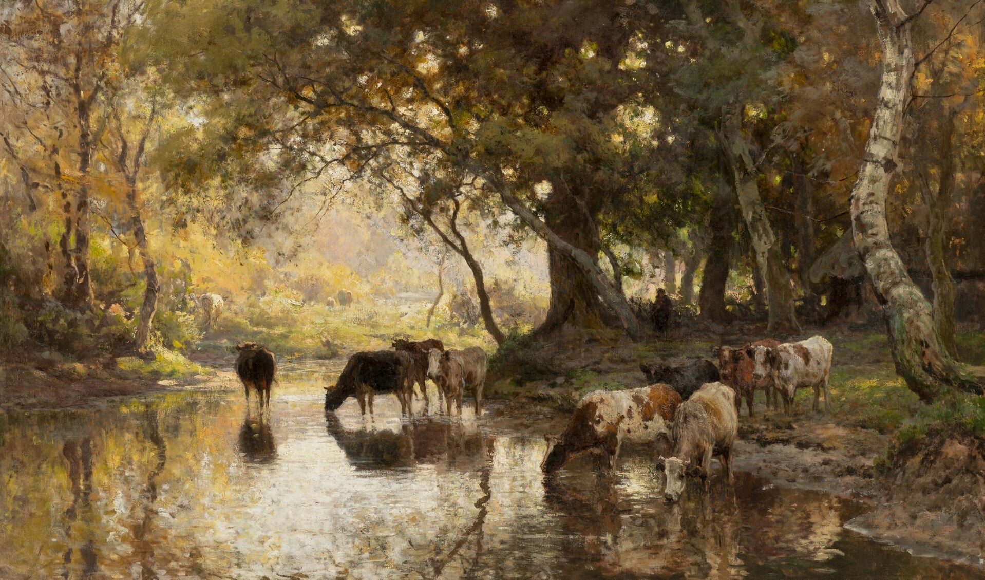  'Koeien aan de waterkant' van de Haagse schilder Julius van Sande Bakhuyzen (1835-1925). (Foto: JAV Studio's)
