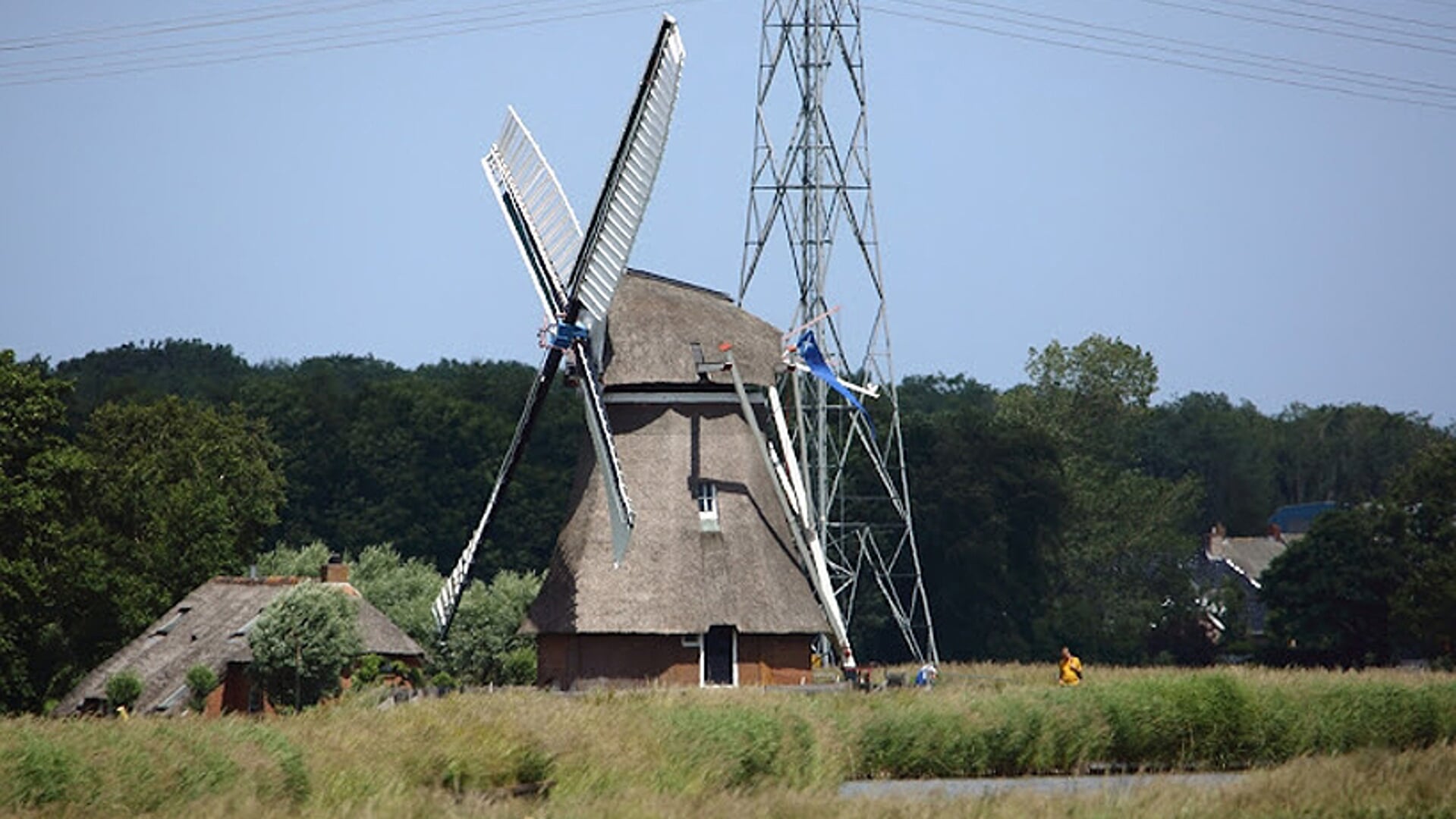 De Olinger Koloniemolen bij Laskwerd is een van de deelnemers aan het Groninger Molenweekend.