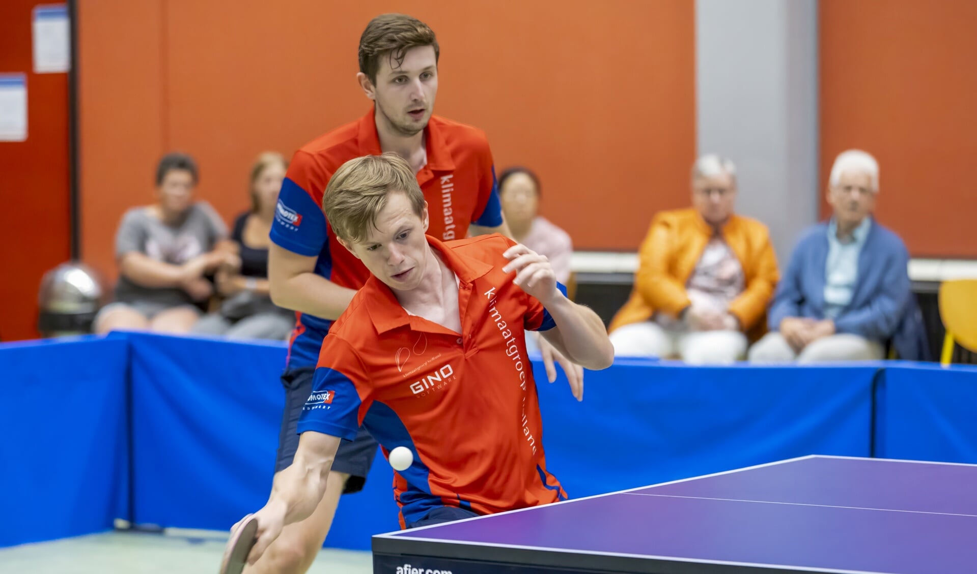 Op de foto voor Alexis Douin en achter Colin Rengers tijdens het dubbelspel.