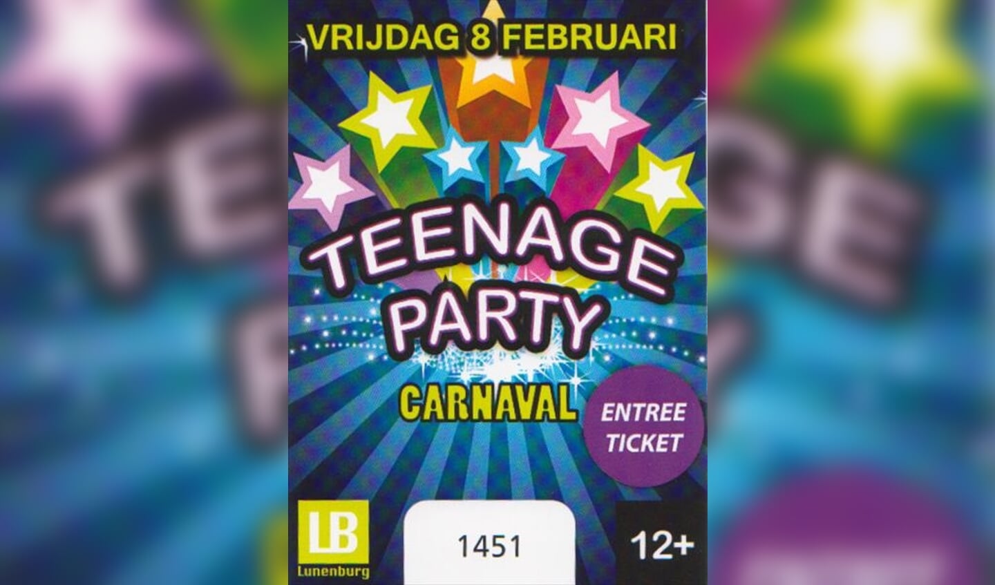 Kaartjes Teenageparty Carnaval te koop