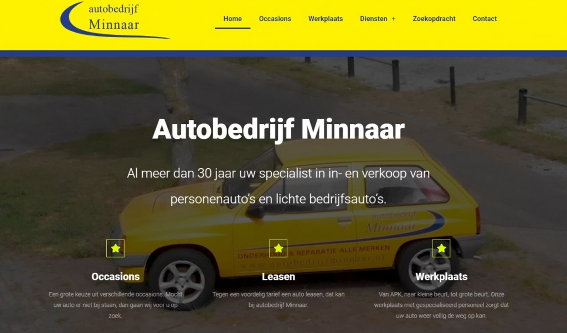 Nieuwe website Autobedrijf Minnaar 
