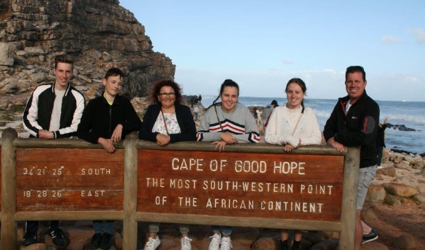 Familiefoto bij Kaap de Goede Hoop 