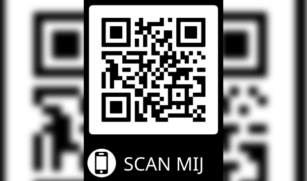 Scan met de camera deze qr-code en tik op de website die dan verschijnt. (Foto: aangeleverd)