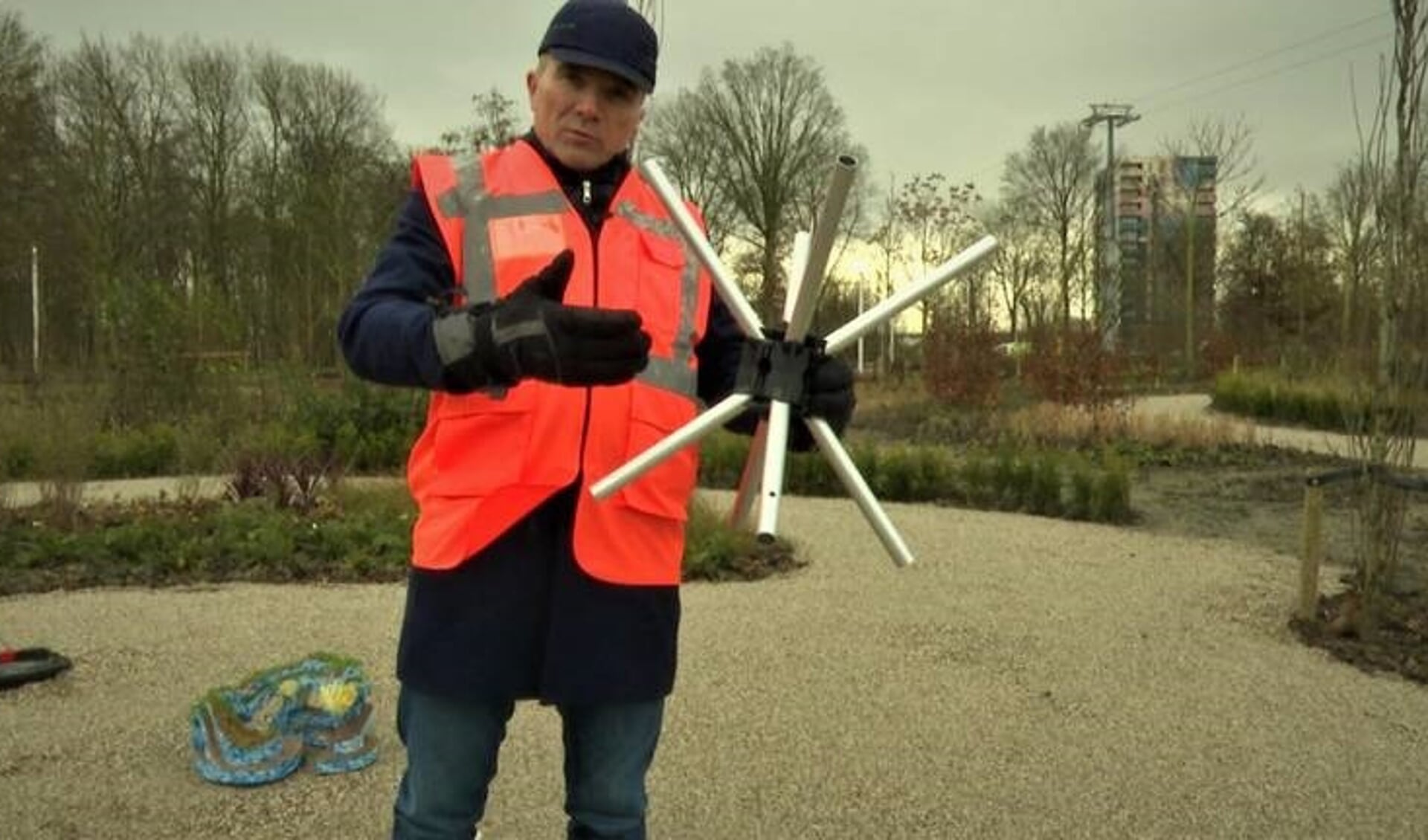 David Bömer van Treeport Zundert komt alvast een kijkje nemen in Almere. (Foto: Omroep Brabant)