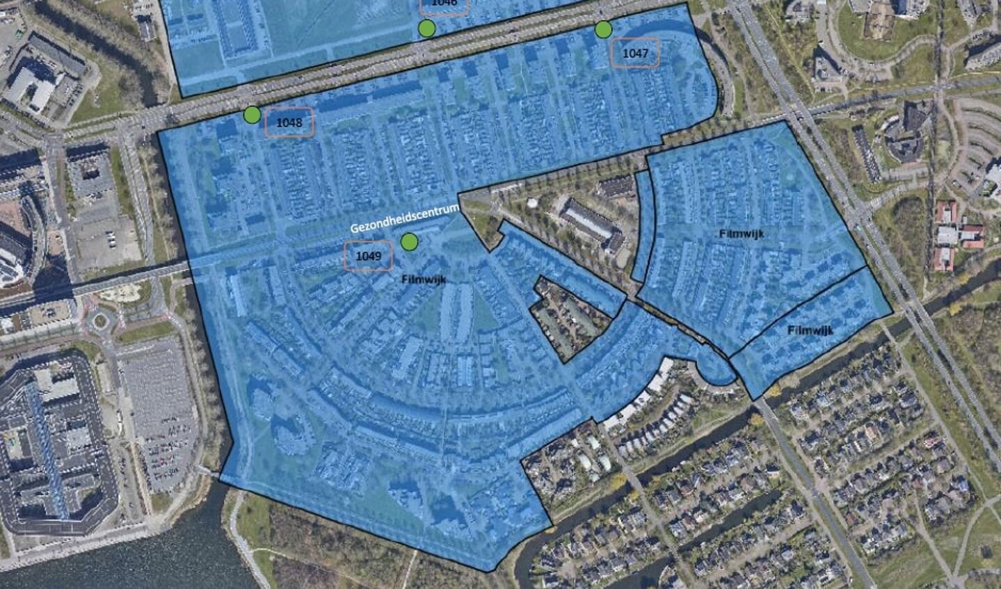 Betaald parkeren Filmwijk. (Kaart: gemeente Almere)