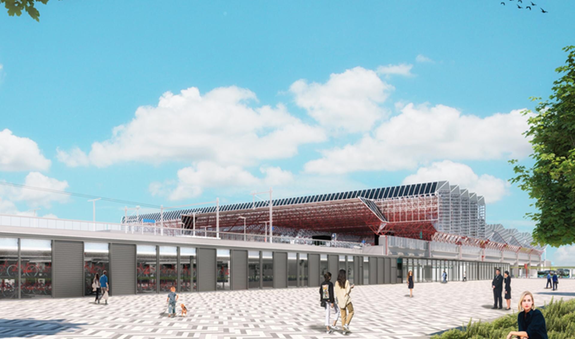 Een artist impression van het station. (Foto: Studio SK)