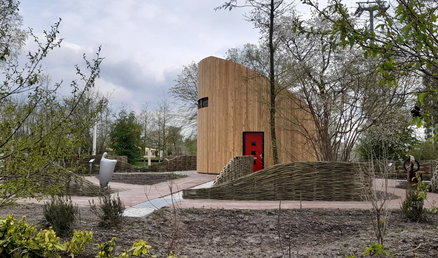De Tiny Church, vergelijkbaar met die in Almere Poort, heeft ook een plek op de Floriade. (Foto: Almere DEZE WEEK)