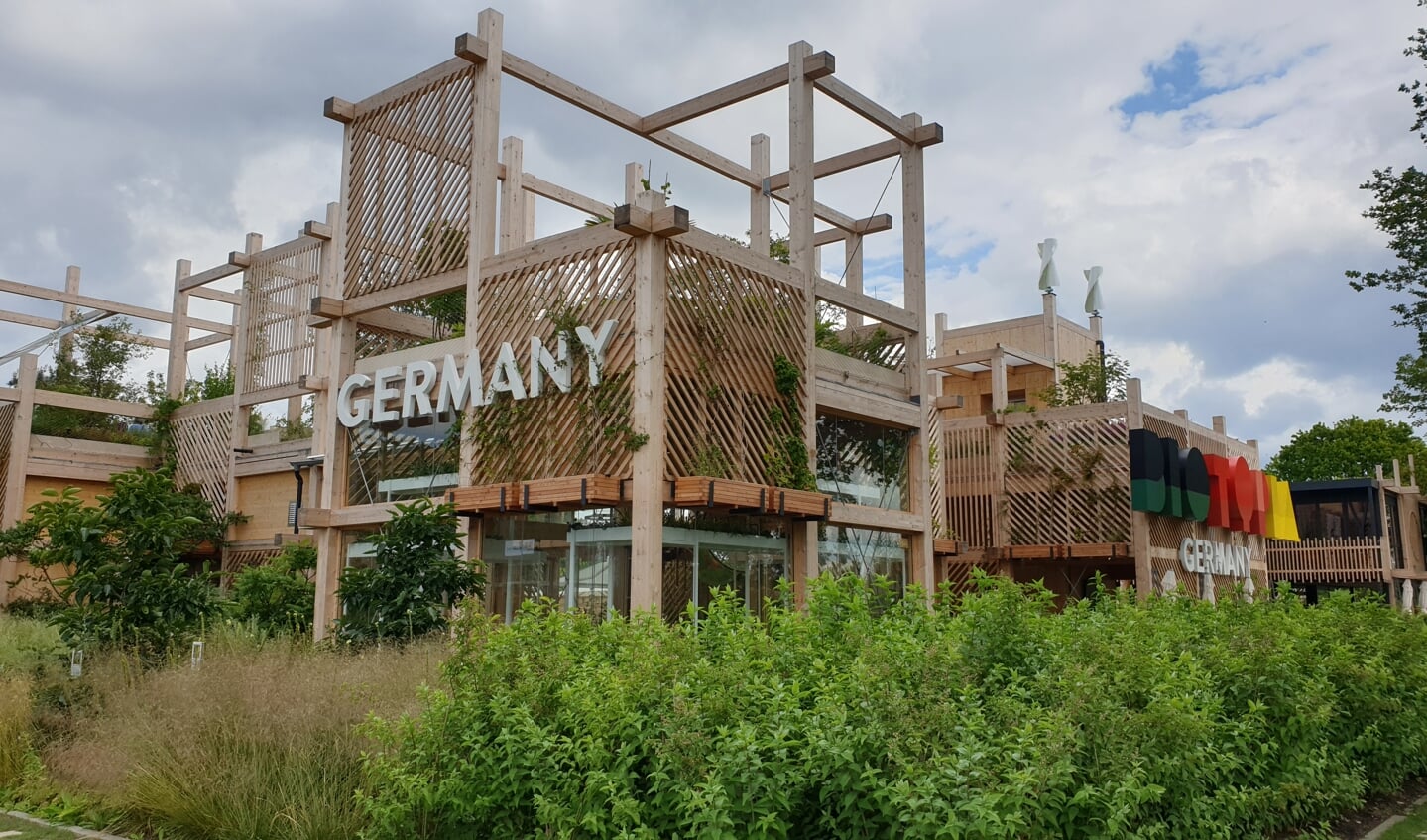 Het paviljoen van Duitsland op de Floriade Expo in Almere. (Foto: Almere DEZE WEEK)
