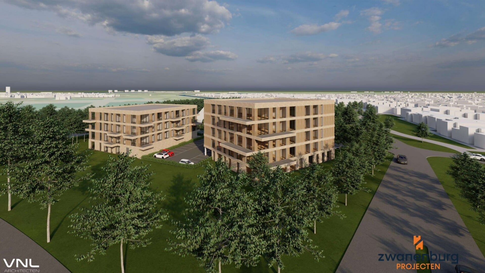 Het nieuwe plan voor de zorgwoningen. (Foto: VNL Architecten)