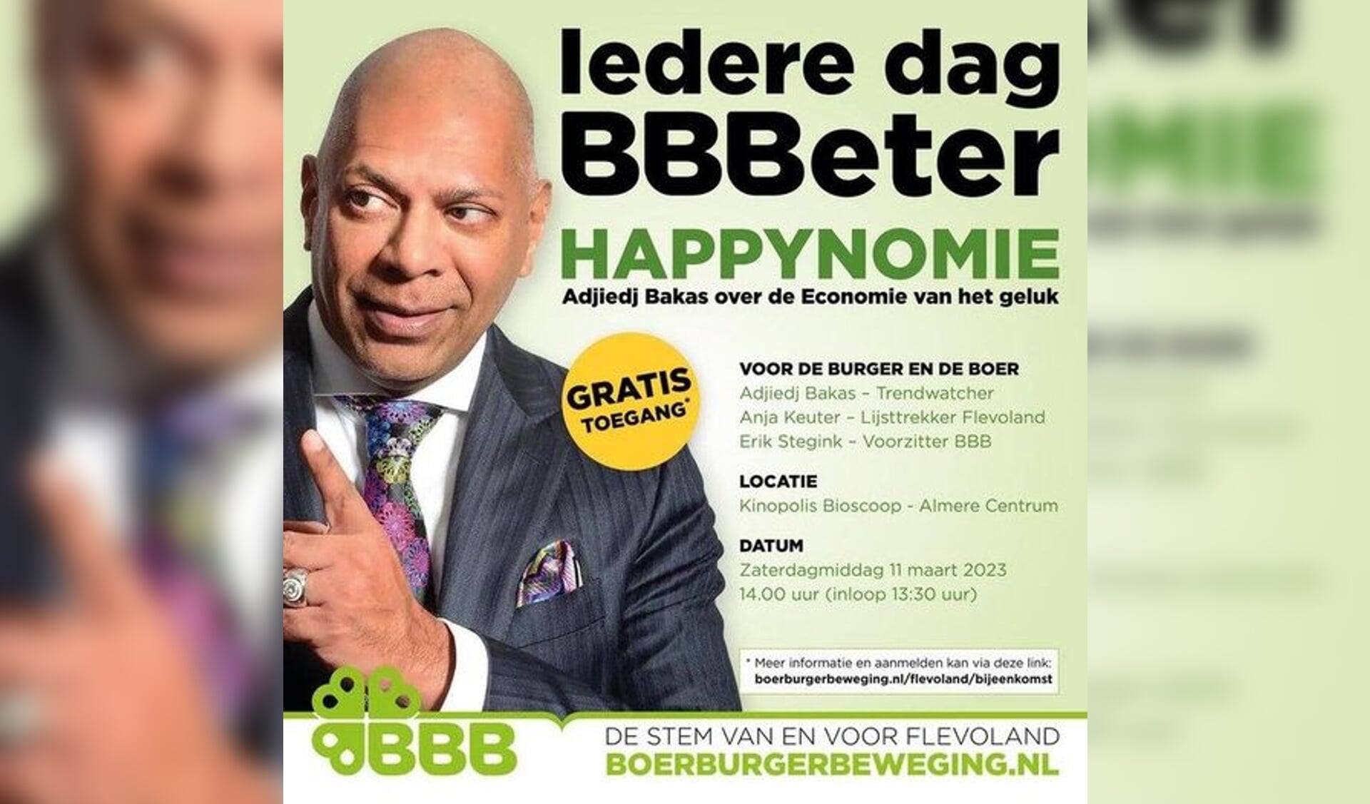 De bijeenkomst van BBB-partij in Almere gaat niet door. (Foto: aangeleverd)