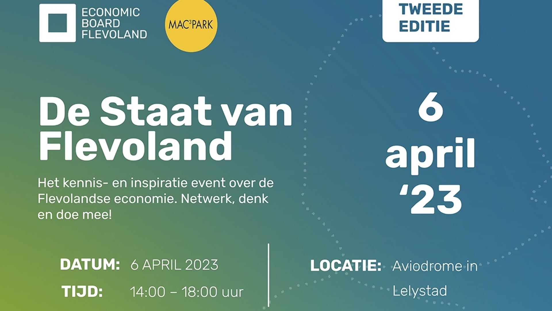Op 6 april aanstaande vindt de tweede editie van 'De staat van Flevoland' plaats. (Foto: aangeleverd)