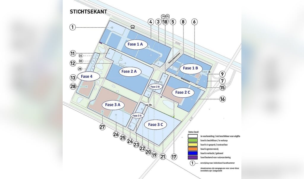 Plattegrond bedrijventerrein Stichtsekant (Foto: gemeente Almere)