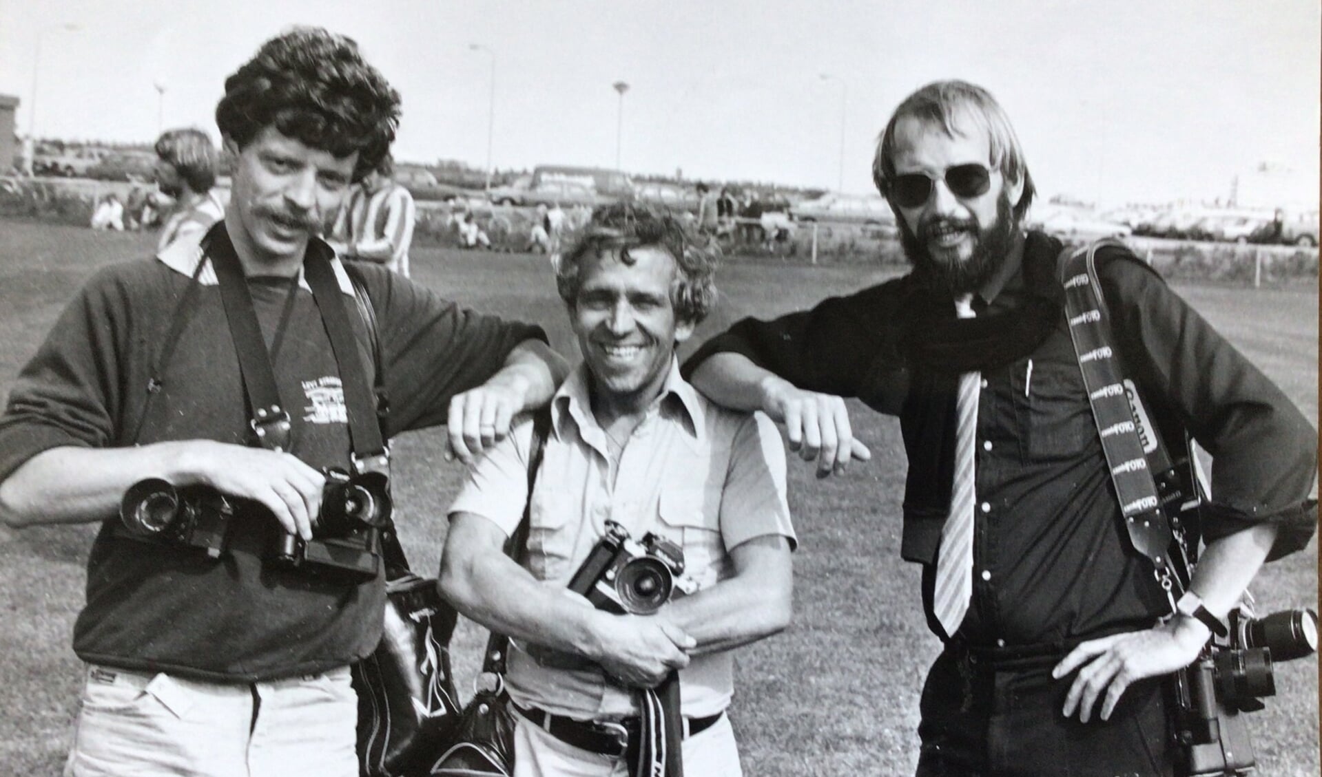 Fotografen Jos Jongerius, Bob Friedländer en Gert Schutte. (Foto: André Verheul, uit de prive collectie van Gert Schutte)
