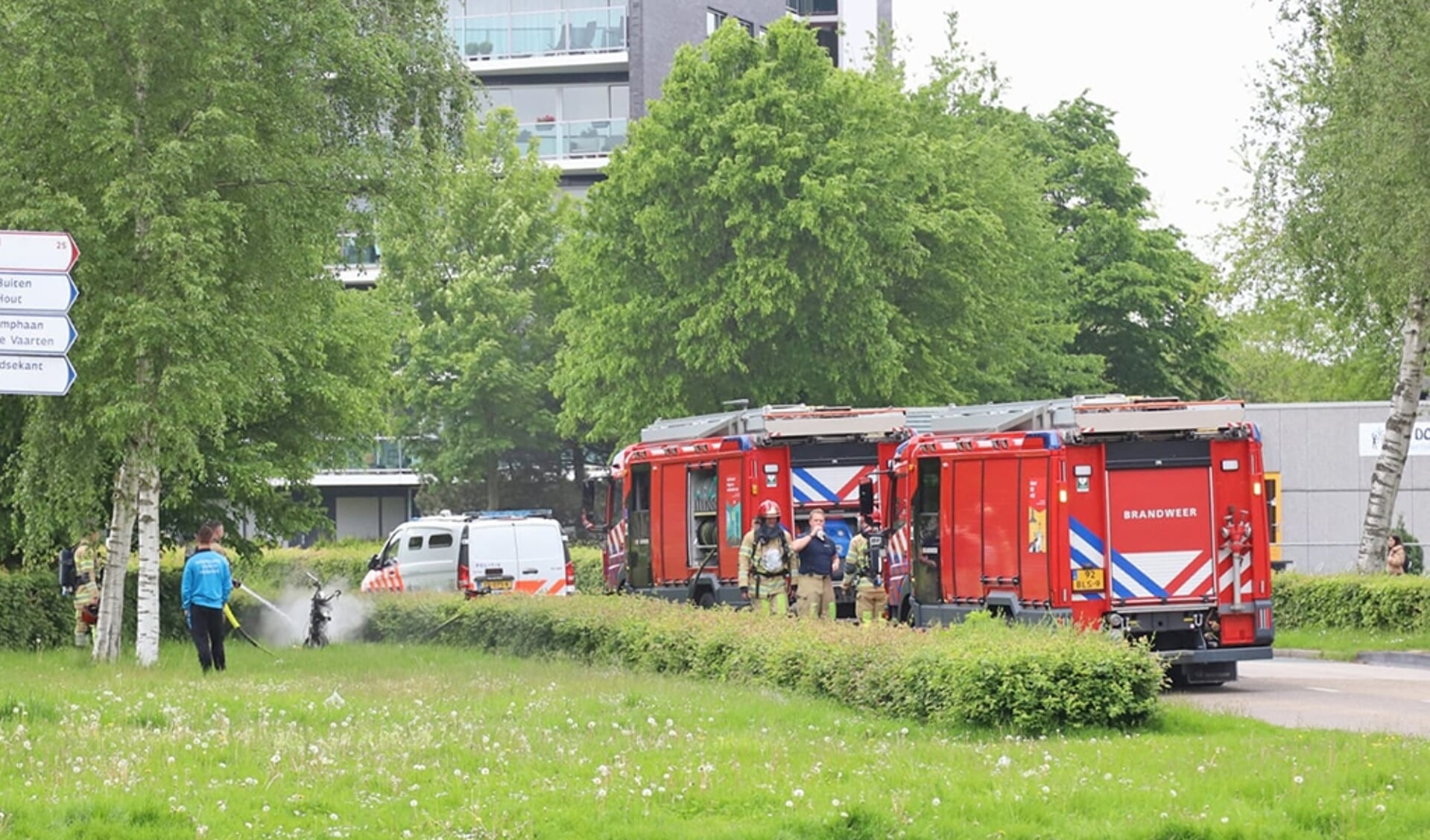 De brandweer moest twee keer uitrukken (Foto: HV Almere)