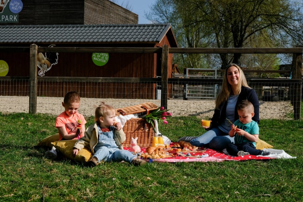 Samen picknicken in de wei van de kinderboerderij in het Den Uylpark. (Foto: aangeleverd)