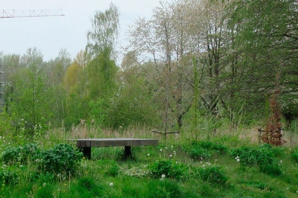 De fietstocht voert onder andere langs het Voedselbos in Park Uithof. (Eigen foto)